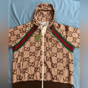Gucci Beige and Brown GG Patterned Jacket